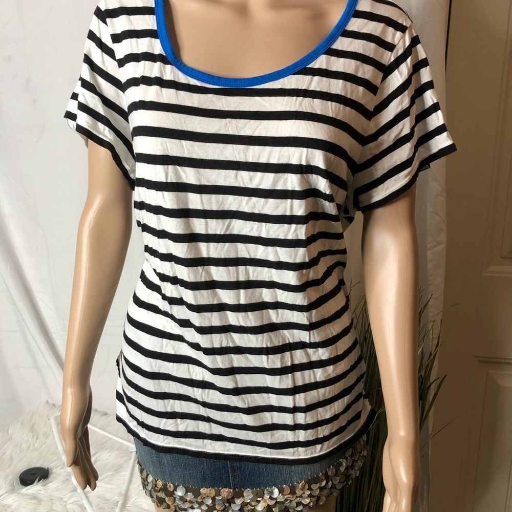 Gap black&white stripe short sleeve tee szXL